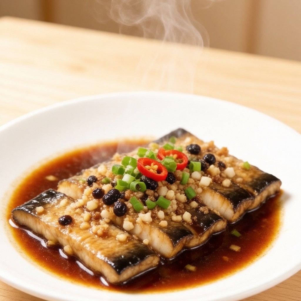 Steamed eel with black bean sauce