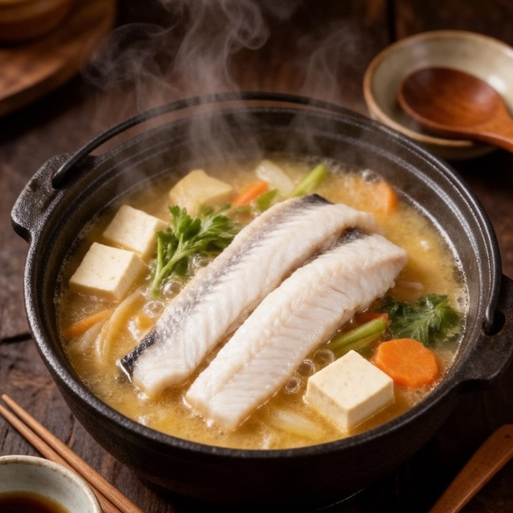 Eel strips in a hot pot