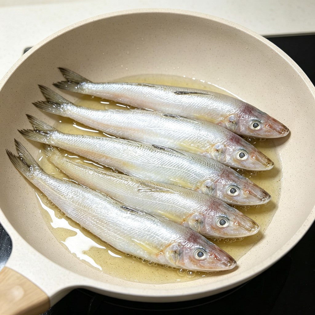 Whole fish in a shallow pan