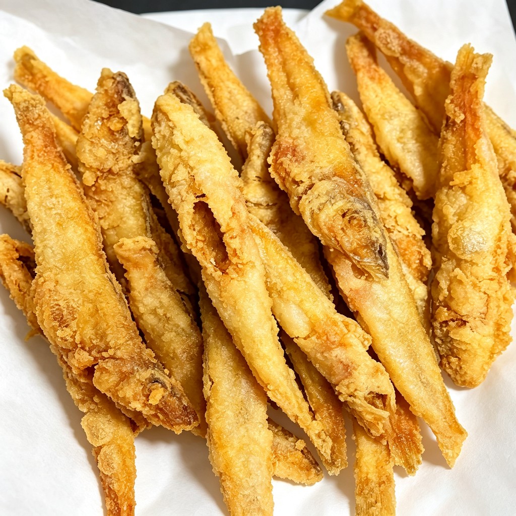 Golden fried whiting on a plate