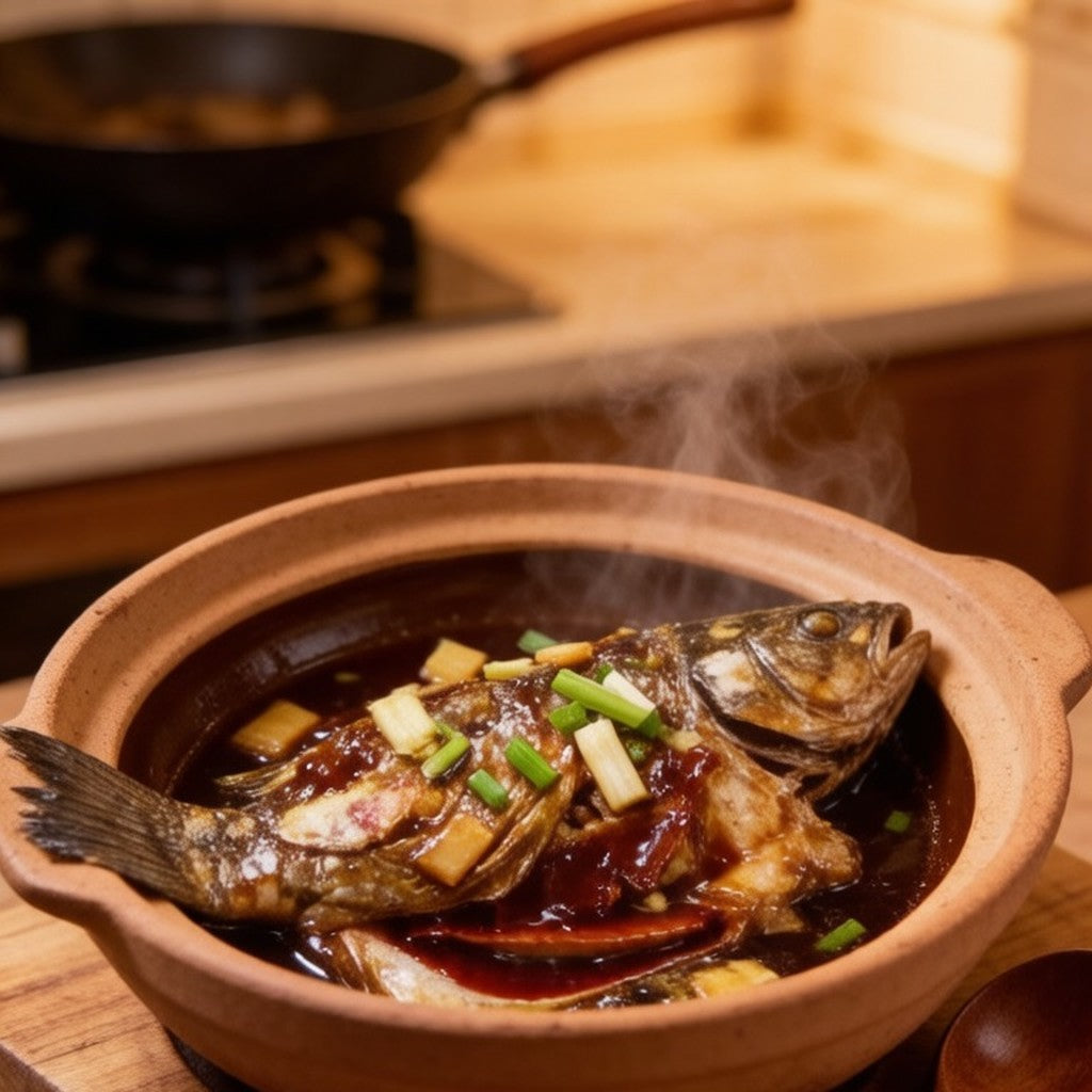Clay-pot braised grouper